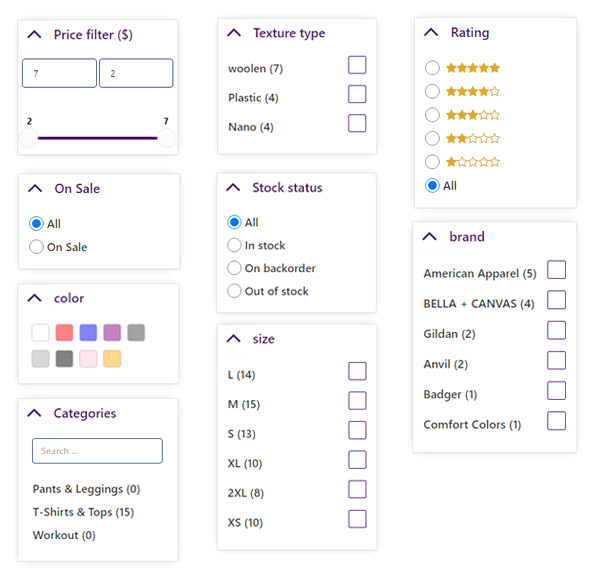 woocommerce product filter